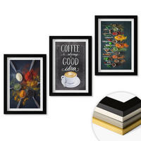 WANDBILDER 3er-Set - 20x30 cm Schwarzer Rahmen - Gewürze, Kaffee, Kräuter, Muster - Schwarz, Kunststoff (20/30cm) - ArtPrintCave