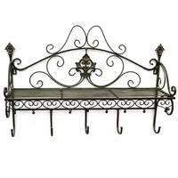 WANDGARDEROBE Metall mit Ablage Garderobe 60 cm - Grün, Metall (60/44/17cm) - DanDiBo