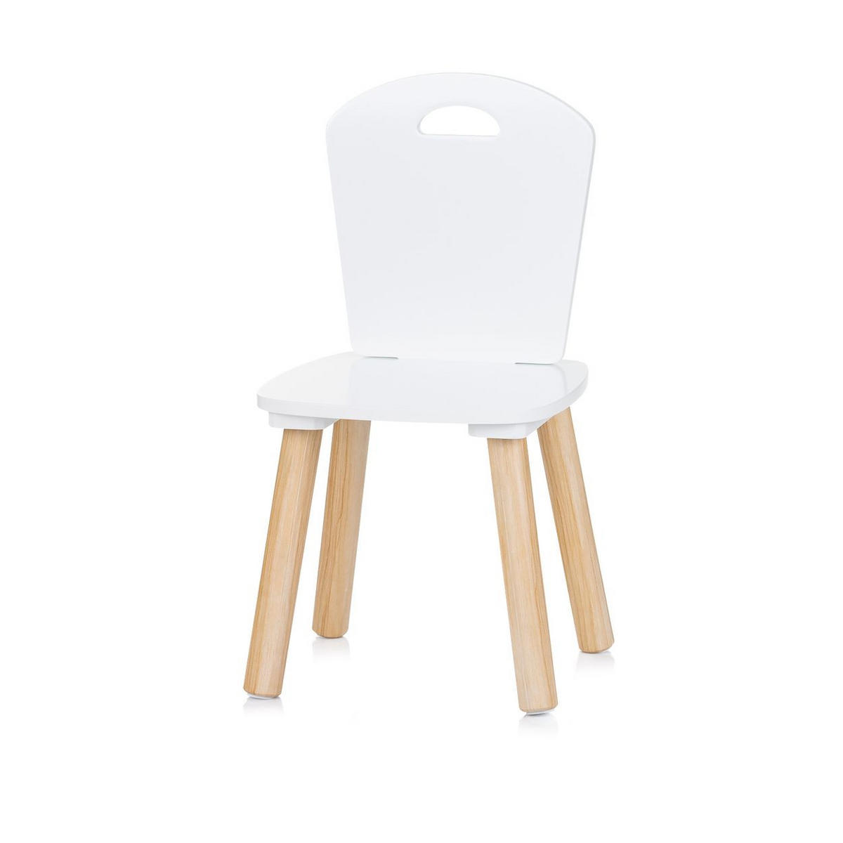 KINDERSITZGRUPPE 3-teilig weiß 55 x 55 cm, Holztisch, 2 Holzstühle, Kiefernholzbeine, weiß, 3-teilig - Weiß, Holzwerkstoff (55/45/55cm) - Chipolino