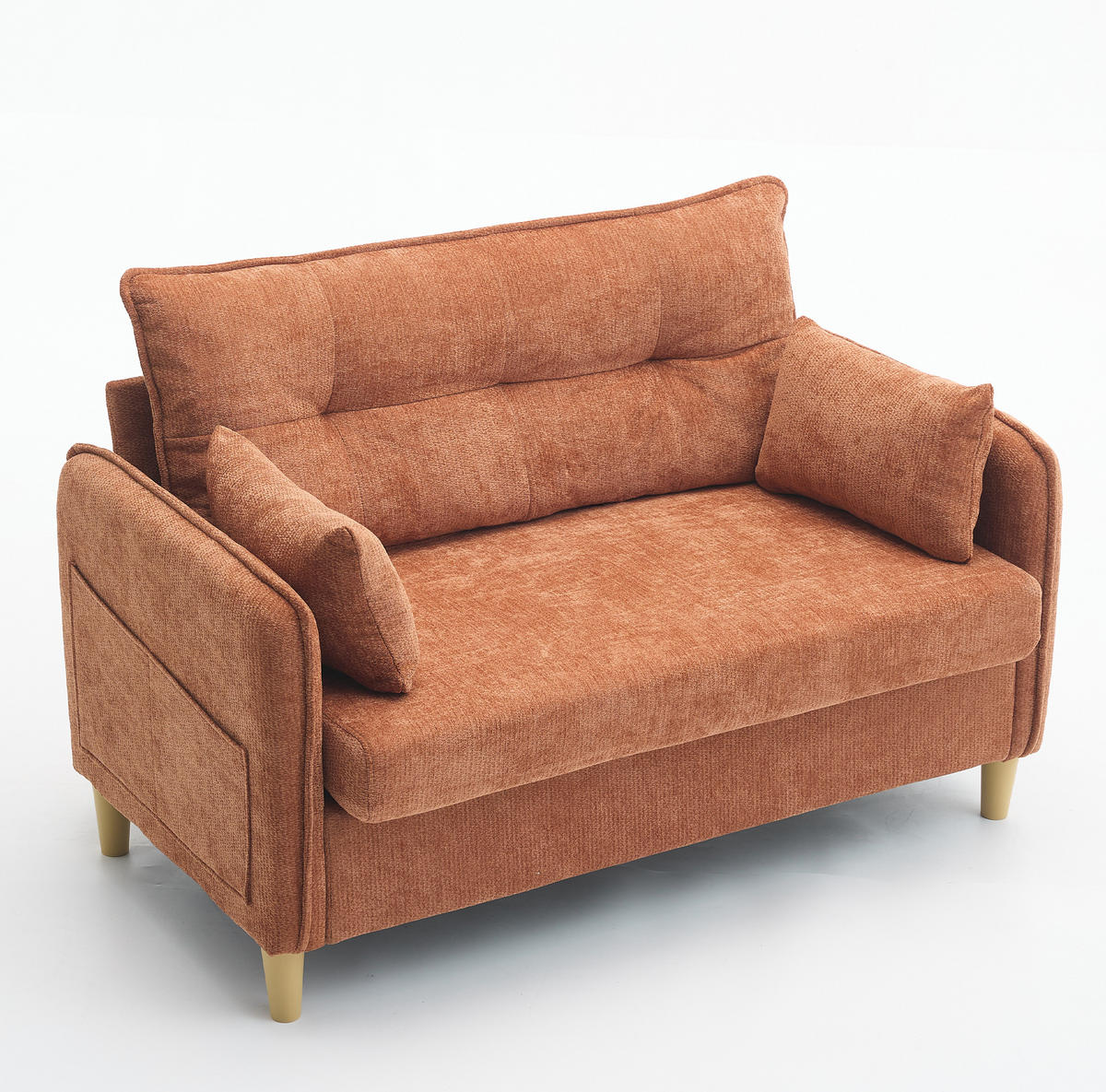 SOFA 2-Sitzer mit Armlehnen 127 cm Brown - Braun, Holzwerkstoff (127/83/75.5cm) - Meubliv