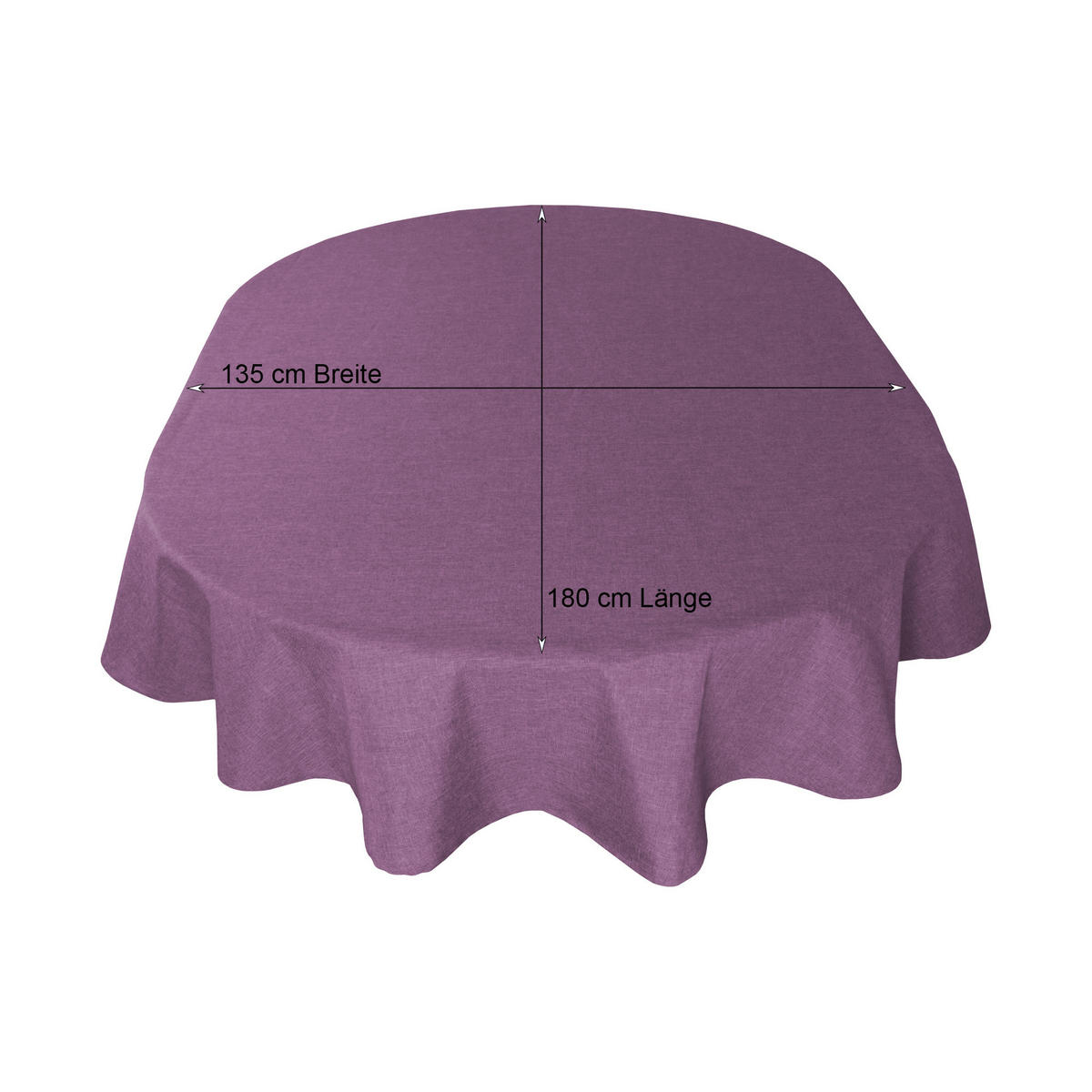 TISCHDECKE Leinenoptik 135/180 cm oval Flieder - Flieder, Textil (135/180cm) - TiborTex