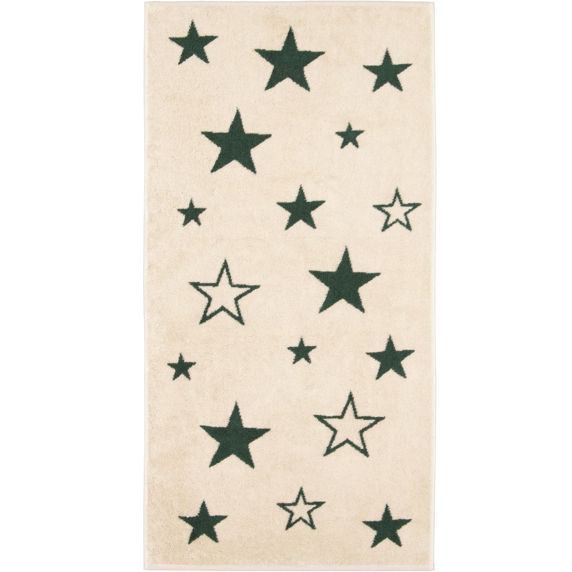HANDTÜCHER CHRISTMAS EDITION STERNE 792 NATUR-GRÜN - 34 - Beige, Textil (50/100cm) - Cawoe