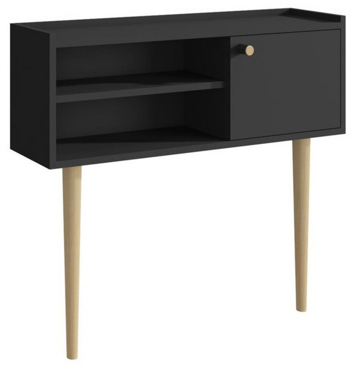 GARDEROBENKONSOLE Behamo Schwarz 85/20/75 cm - Schwarz, Holzwerkstoff (85/75/20cm) - Matkam Möbel