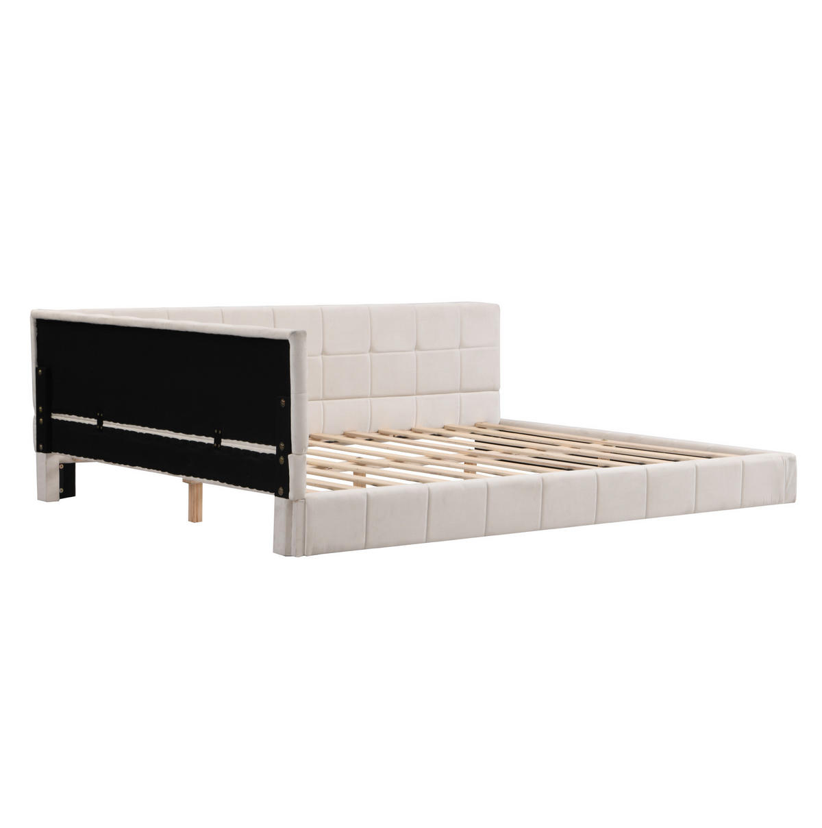 POLSTERBETT 140/200 cm in Beige mit Lattenrost und gepolstertem Rücken - Beige, Textil (140/200cm) - BEAOK