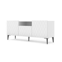 TV LOWBOARD Weiß, Schwarz 145/60/40 - Weiß, Holzwerkstoff (145/60/40cm) - RAUMHIRSCH FURNITURE