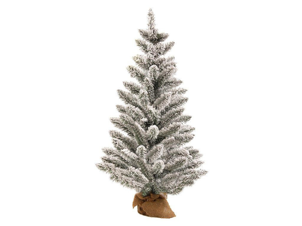 WEIHNACHTSBAUM künstlicher DELUXE VIOLA 60 cm, weiß, 2D, 76 Zweige, inkl. Pflanztopf mit Jutesack - Weiß, Kunststoff/Stein (40/60cm) - LAALU