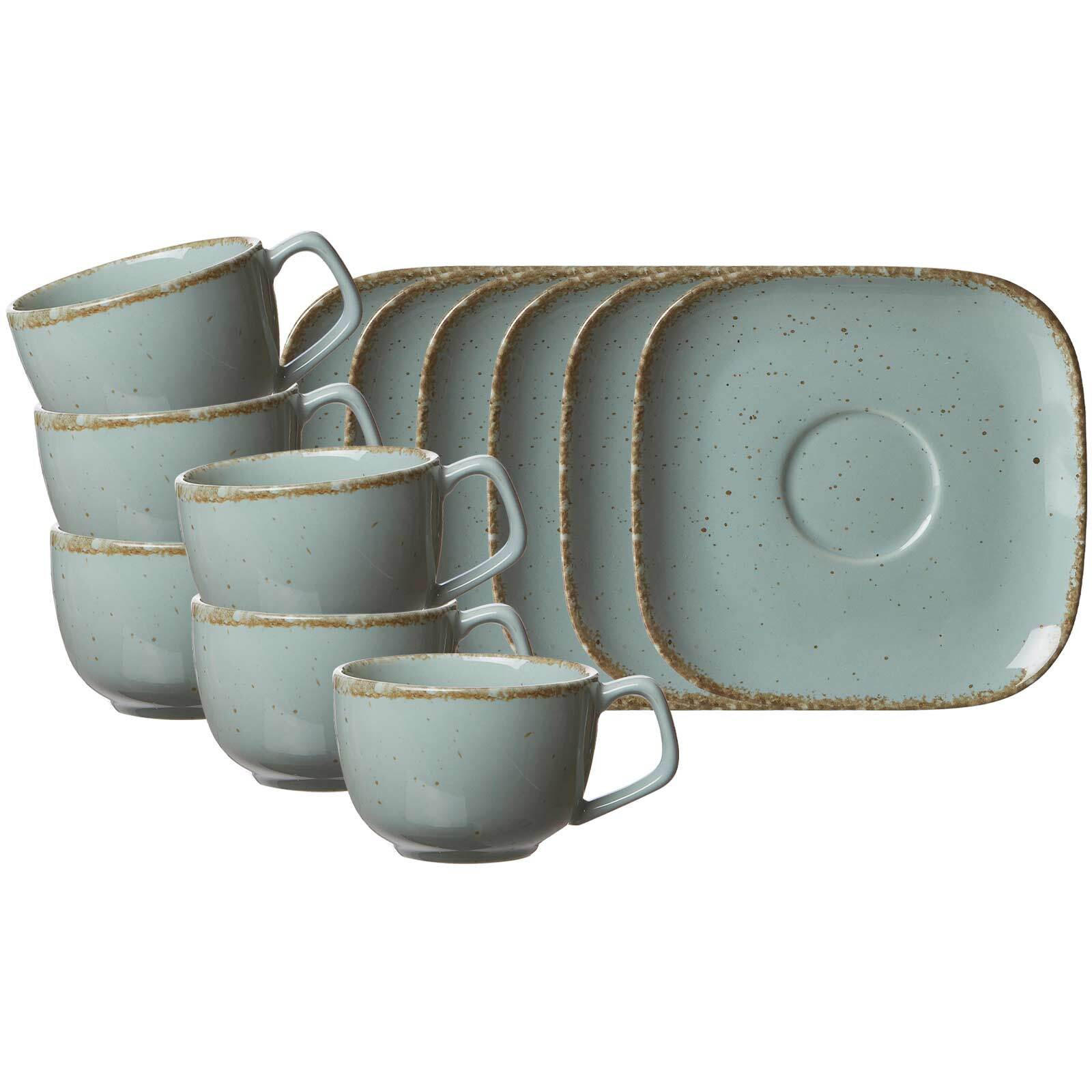 KAFFEETASSEN MIT UNTERTASSEN Casa blau 200 ml 6er Set - Blau, Keramik (13.5/9/13.5cm) - Ritzenhoff Breker