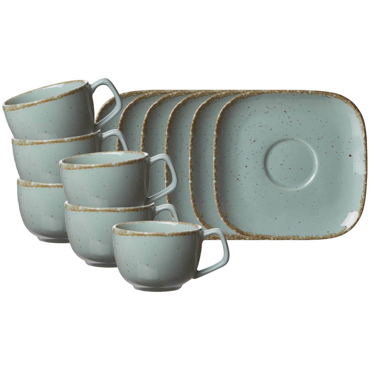 KAFFEETASSEN MIT UNTERTASSEN Casa blau 200 ml 6er Set - Blau, Keramik (13.5/9/13.5cm) - Ritzenhoff Breker