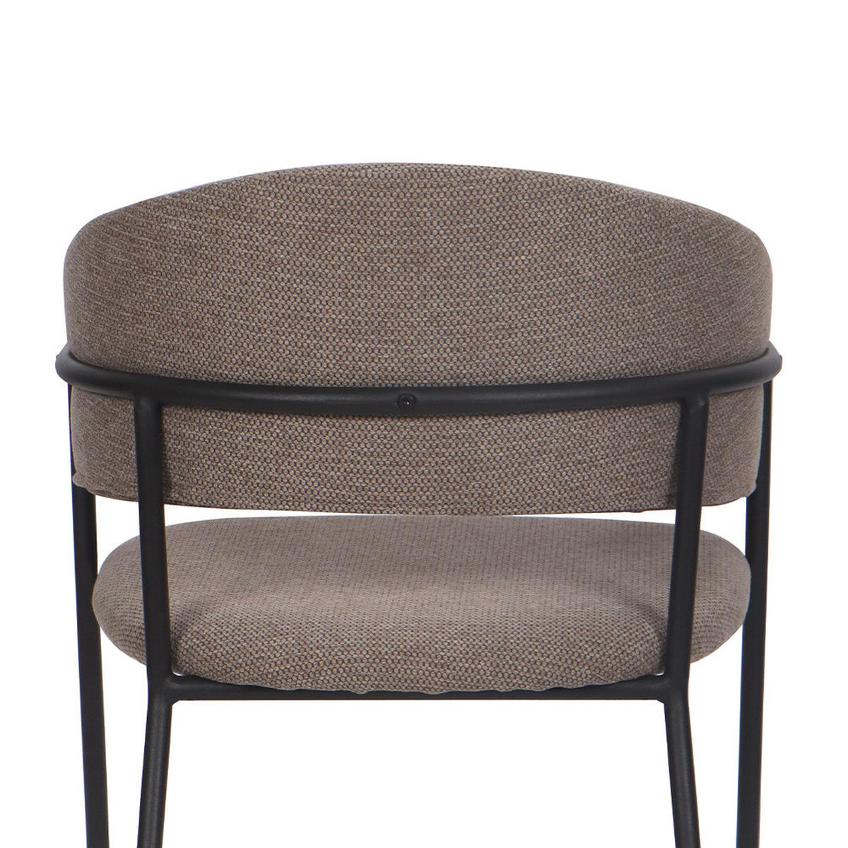 STUHL OVO gespolsterter - dunkelbeige - Glamour Chenille - Beige/Schwarz, Textil/Metall (56/79/54cm) - NEW HOME