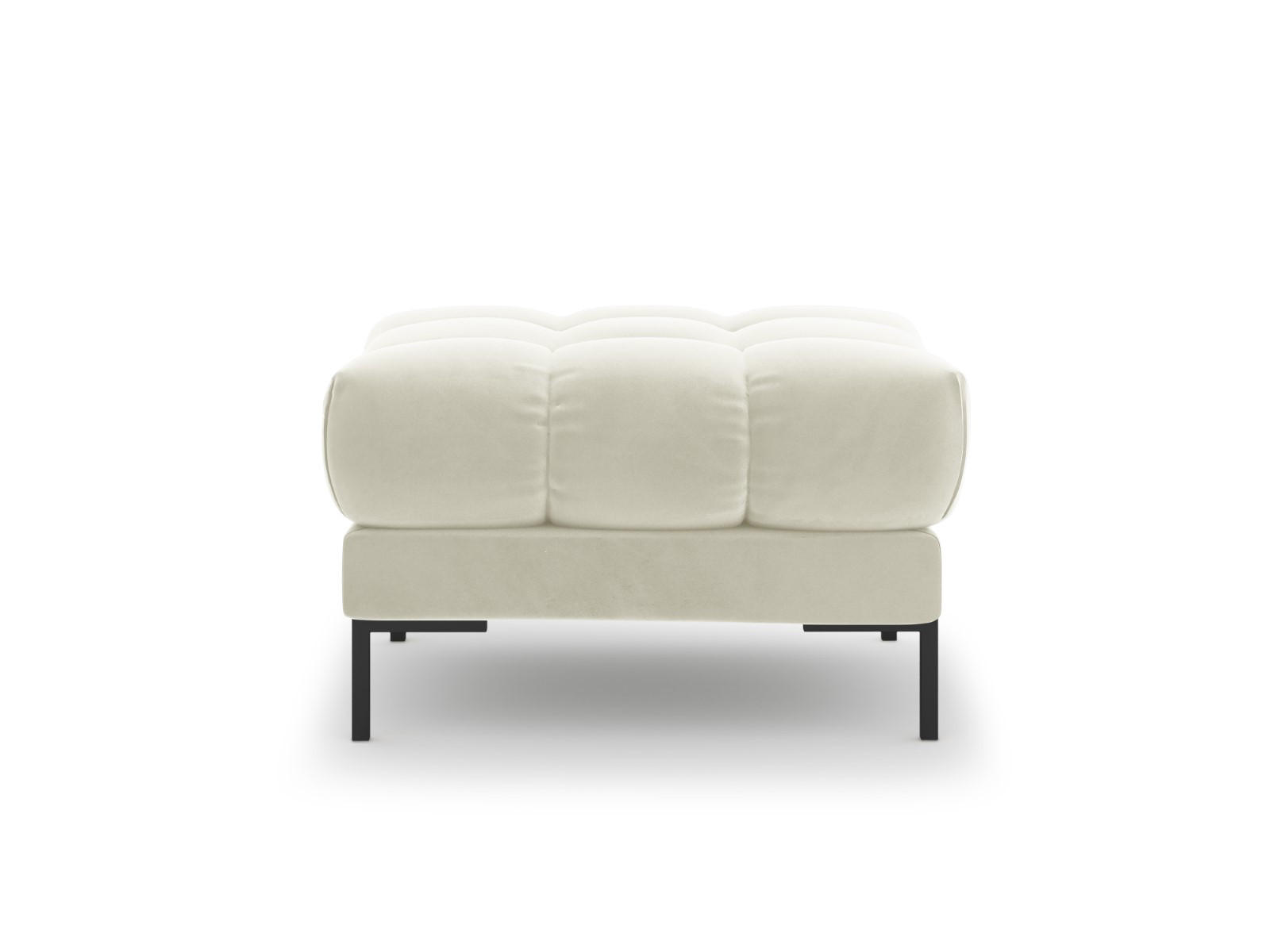 POUF Mamaia aus Samt leichtes beige - Creme, Textil (60/41/60cm) - Micadoni