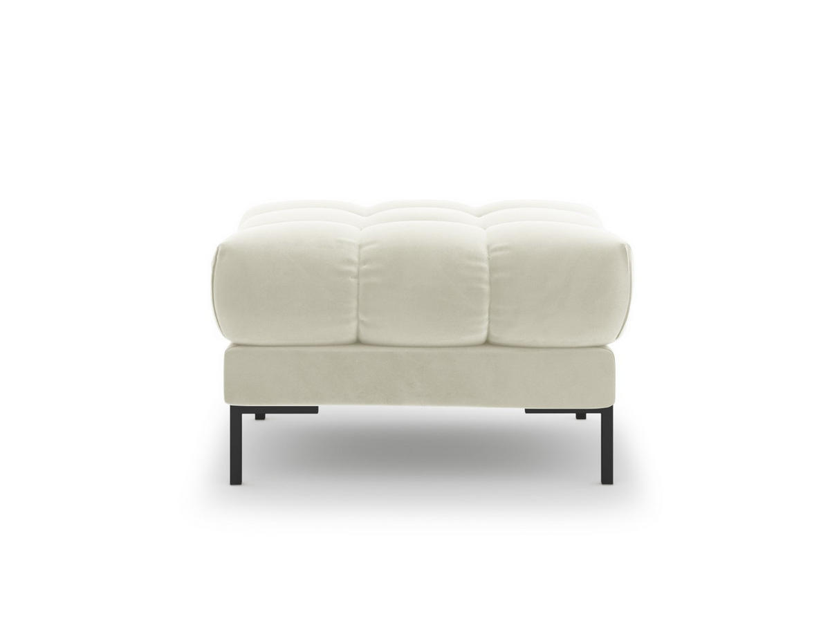 POUF Mamaia aus Samt leichtes beige - Creme, Textil (60/41/60cm) - Micadoni