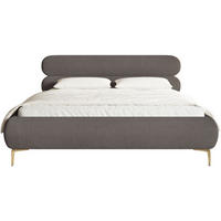 POLSTERBETT Roule Cord Grau 160x200 cm - Goldfarben/Grau, Textil/Metall (160/200cm) - Selsey