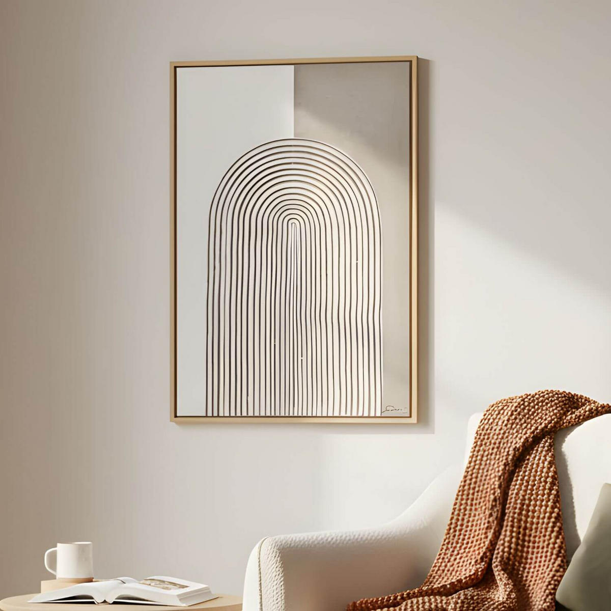 ACRYLBILD HANDGEMALT 60/90 cm - Beige/Grau, Holz/Textil (60/90cm) - KUNSTLOFT