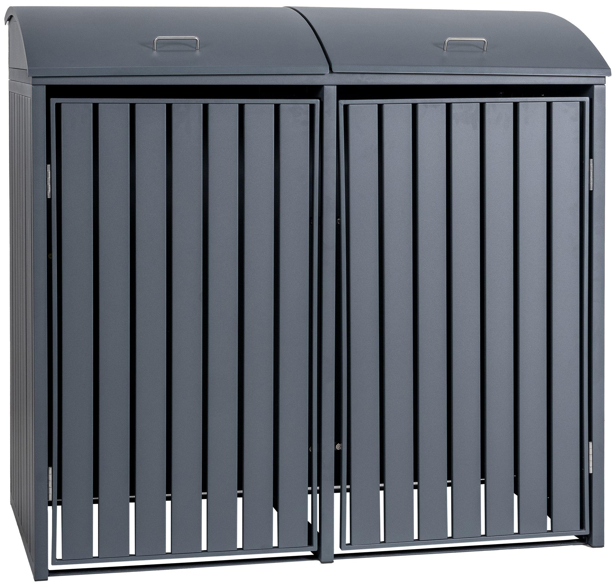 MÜLLTONNENVERKLEIDUNG 139/80/133 cm Metall Anthrazit - Anthrazit, Metall (139/133/80cm) - CLP