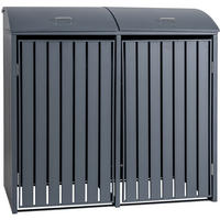 MÜLLTONNENVERKLEIDUNG 139/80/133 cm Metall Anthrazit - Anthrazit, Metall (139/133/80cm) - CLP