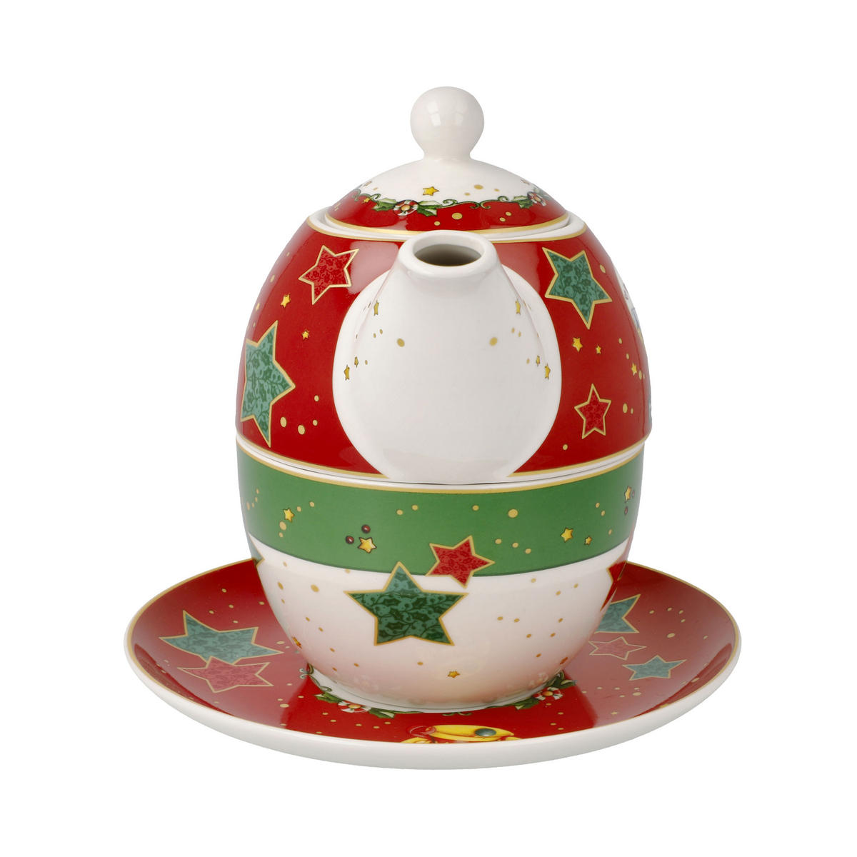 TEESET Tea for One Mary Engelbreit - Home Sweet Home 3-tlg., Fine Bone China, Bunt, 350 ml - Multicolor, Keramik (15.5/15.5/15.5cm) - Goebel