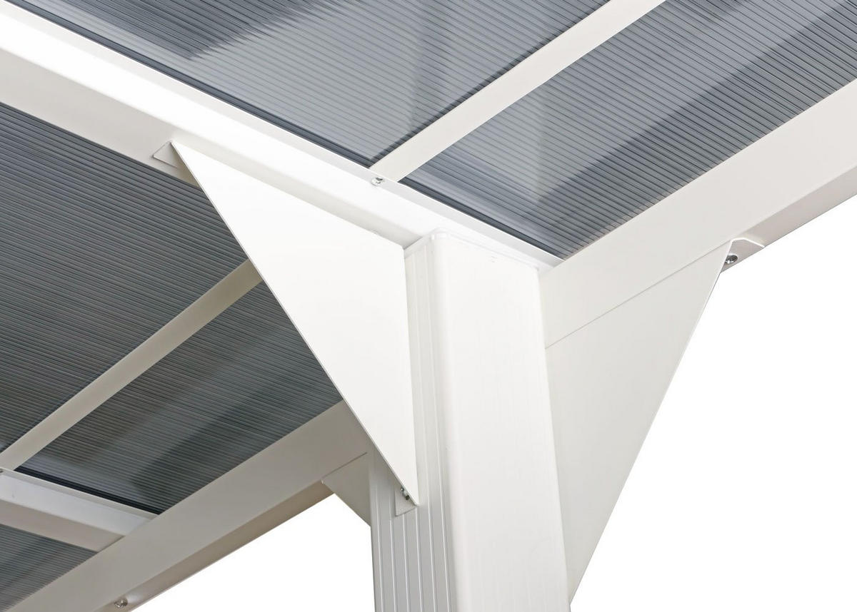ALU-CARPORT Weiß - Weiß, Metall (604/249/316cm) - MCW