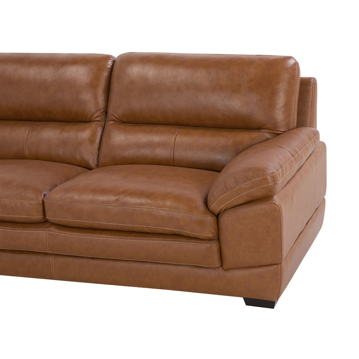 SOFA-SET 4-sitzer Leder Braun Horten - Braun, Leder/Kunststoff (200/89/85cm) - Beliani
