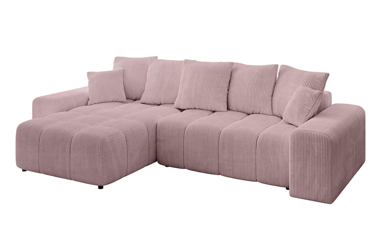 ECKSOFA Ottomane links/rechts ENIL-L 290x175x84 Rosa Cord - Rosa, Holzwerkstoff/Kunststoff (290/175cm) - ALTDECOR
