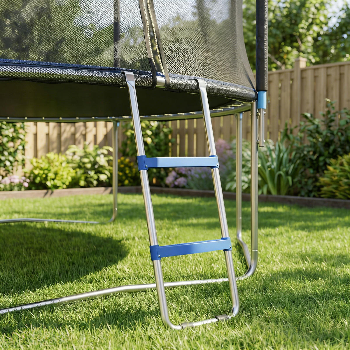 TRAMPOLINLEITER Stahl Kunststoff Blau - Blau, Metall (32/97cm) - SPORTNOW
