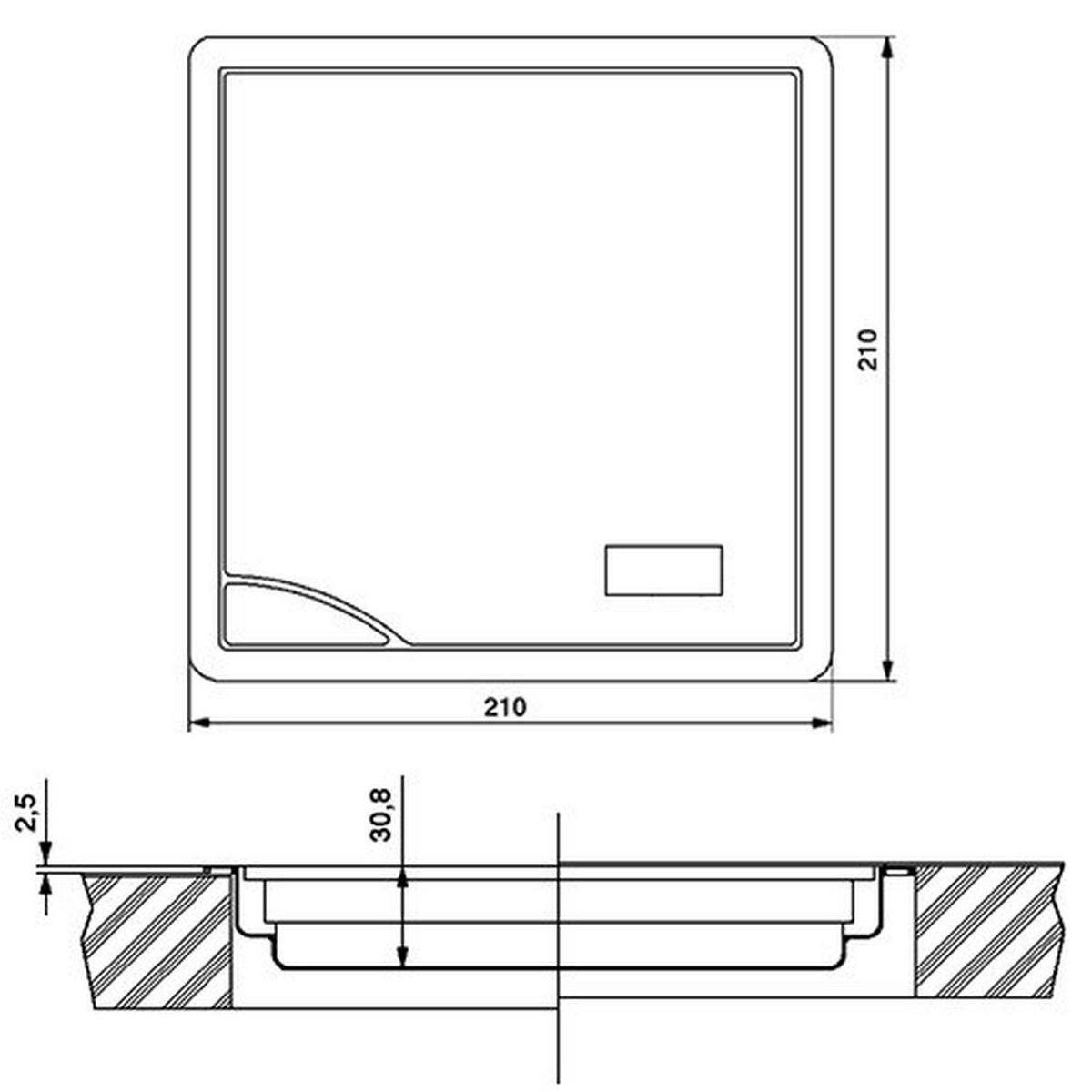 EINBAUWAAGE Arbeitsplatte Küche Elektronische Küchenwaage Edelstahl/Glas - Schwarz, Glas - Livingpoint24
