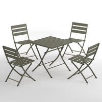 GARTENESSGRUPPE - 5-teilig - Stahl - Salbei - Salbeigrün, Metall - home24