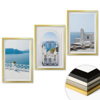 WANDBILDER 3er Set - 40x60 cm Goldrahmen - Gebäude am Weißen Meer, Griechenland - Goldfarben, Kunststoff (40/60cm) - ArtPrintCave