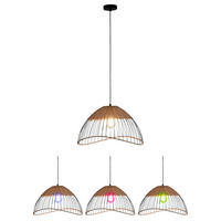 LED HÄNGELAMPE Käfig Schwarz Holz - Schwarz, Holz (48/48/120cm)