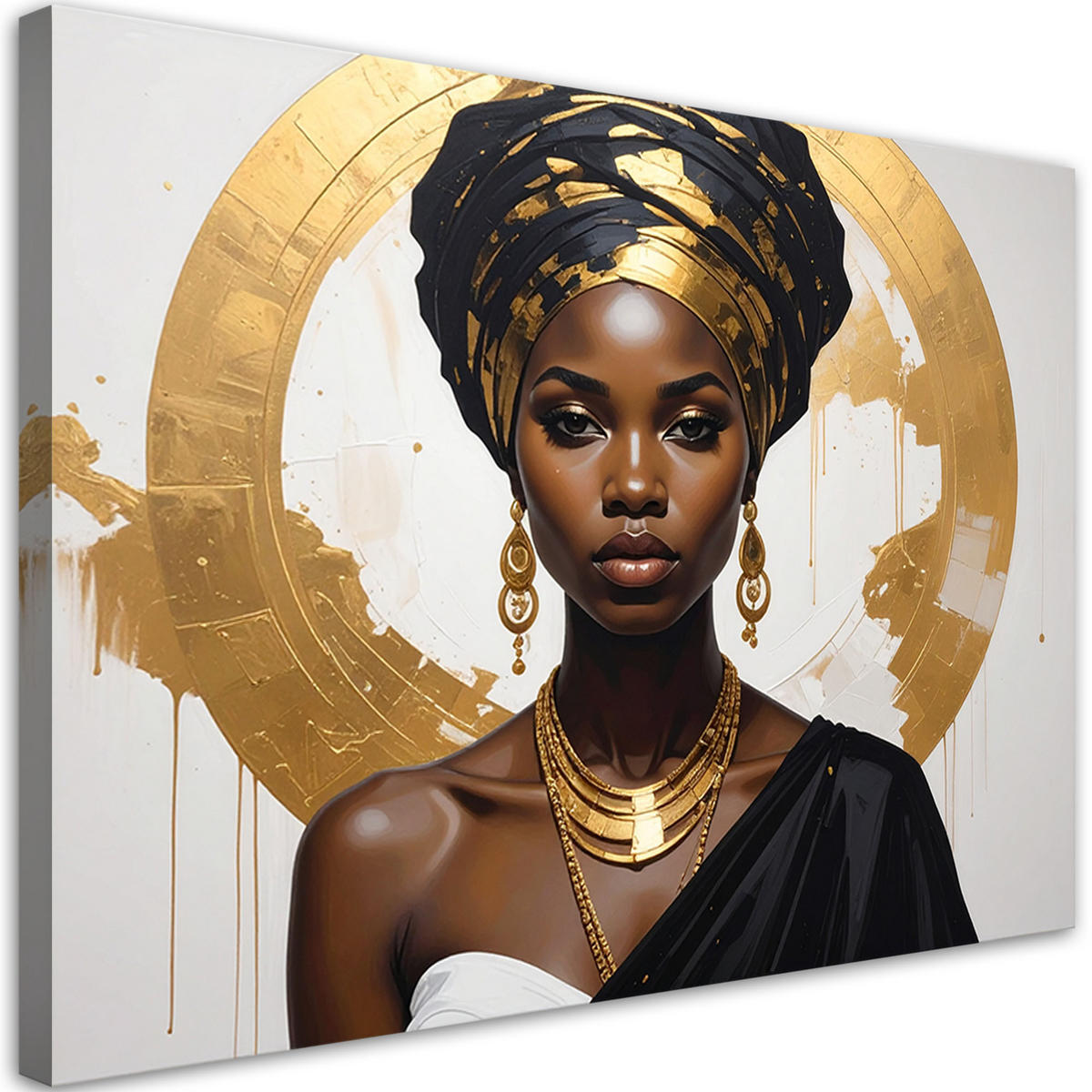 LEINWANDBILD Menschen & Charaktere 100x70cm - Goldfarben, Textil (100/70cm) - Feeby