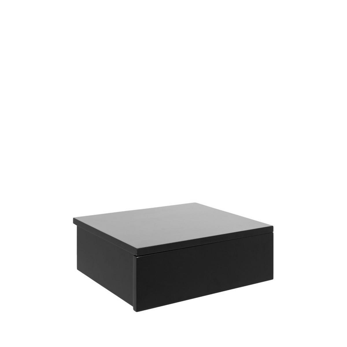 WAND-NACHTISCH mit 1 Schublade aus Holz - PUERTO - Schwarz - Schwarz, Holz (37/13/32cm) - Drawer