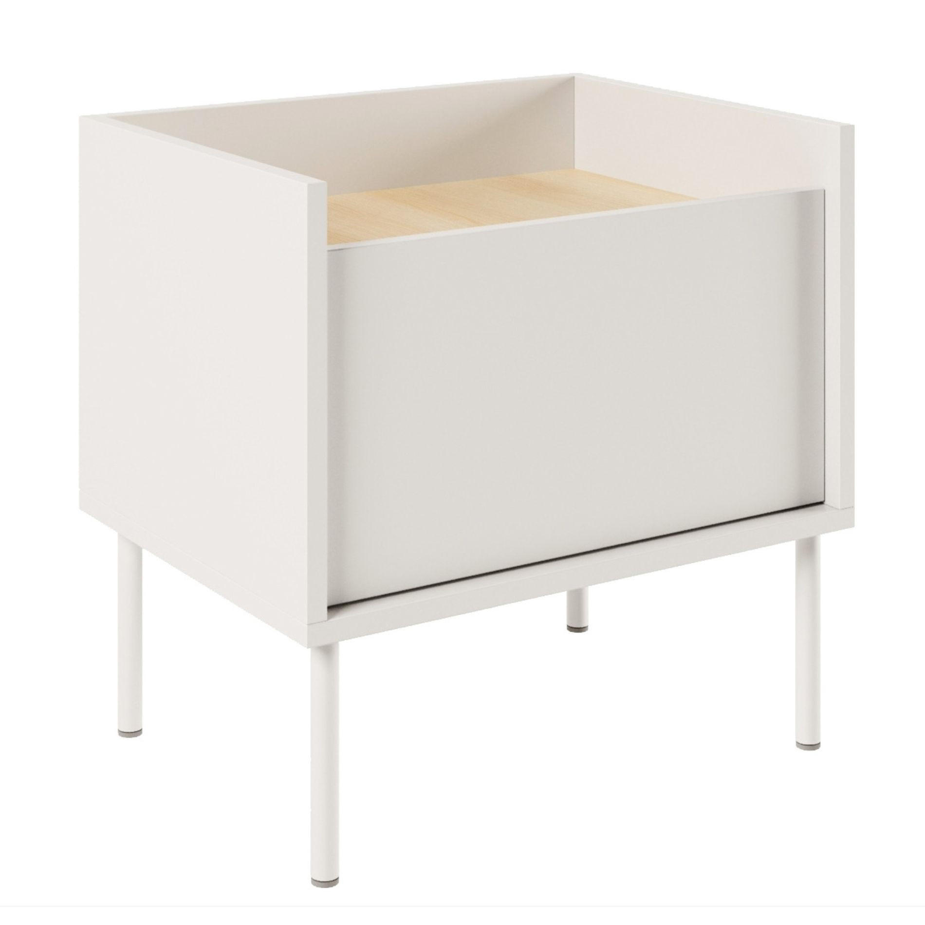 NACHTTISCH Tovi Weiß / Holzoptik Eiche 50 cm - Weiß, Holzwerkstoff/Metall (48.2/48.5/36.4cm) - Selsey