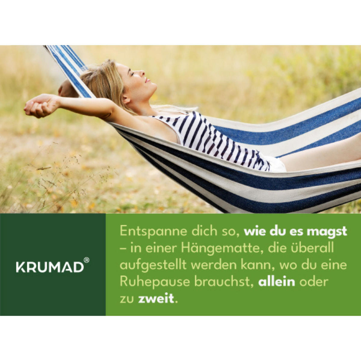 HÄNGEMATTE Weiß-Blau - Blau, Textil (150/40/260cm) - KRUMAD