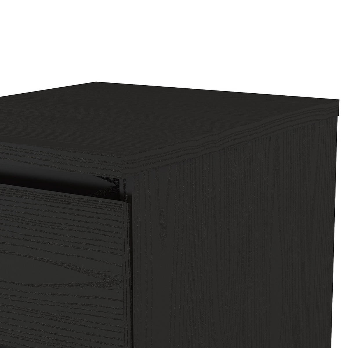 NACHTSCHRANK schwarz Esche - Schwarz, Holzwerkstoff (40/50/50cm) - ebuy24