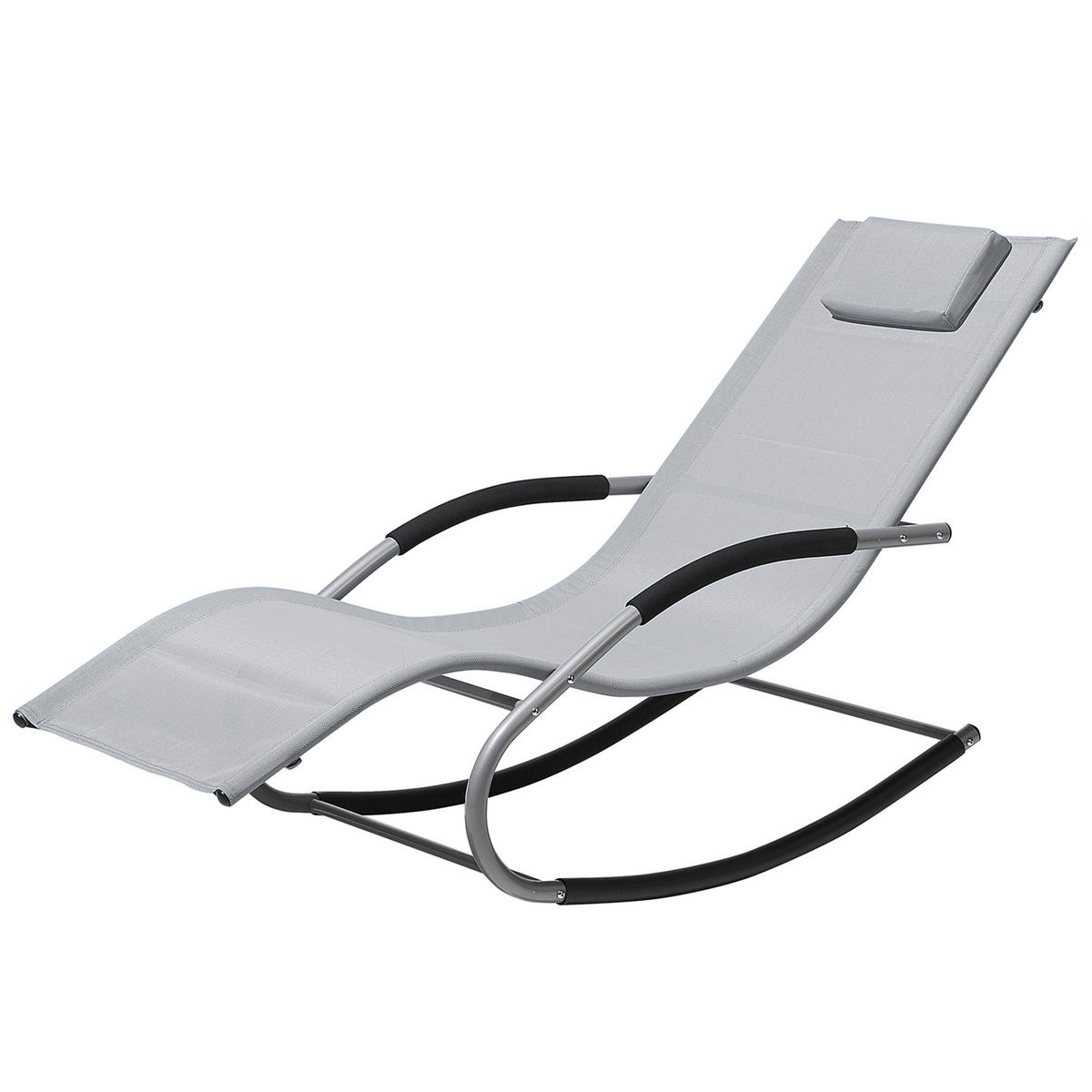 GARTENLIEGE Schaukelfunktion Grau Carano - Grau, Metall (63/84/149cm) - Beliani
