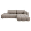 ECKSOFA Furyn O Boucle, Seite: Rechts - Schwarz/Braun, Holzwerkstoff/Kunststoff (262/145cm) - MIRJAN24