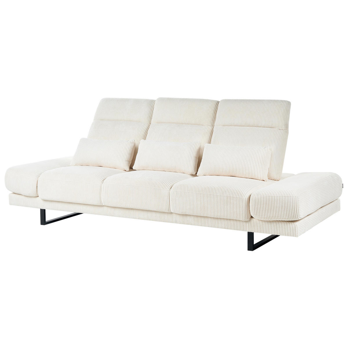 POHOVKA 3-místná Manšestr Světle béžová Ikast - béžová, textil (255/87/105cm) - Beliani