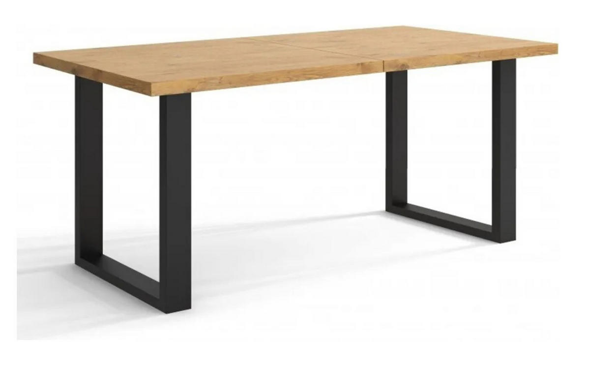 ESSZIMMERTISCH TIMI, Tisch Größe: 120 x 80 cm, Wohnzimmertisch Farbe: Naturbelassen, mit Metallbeinen in Farbe: Schwarz - Hellbraun/Schwarz, Holzwerkstoff (80/120/76cm) - Sepro Meble