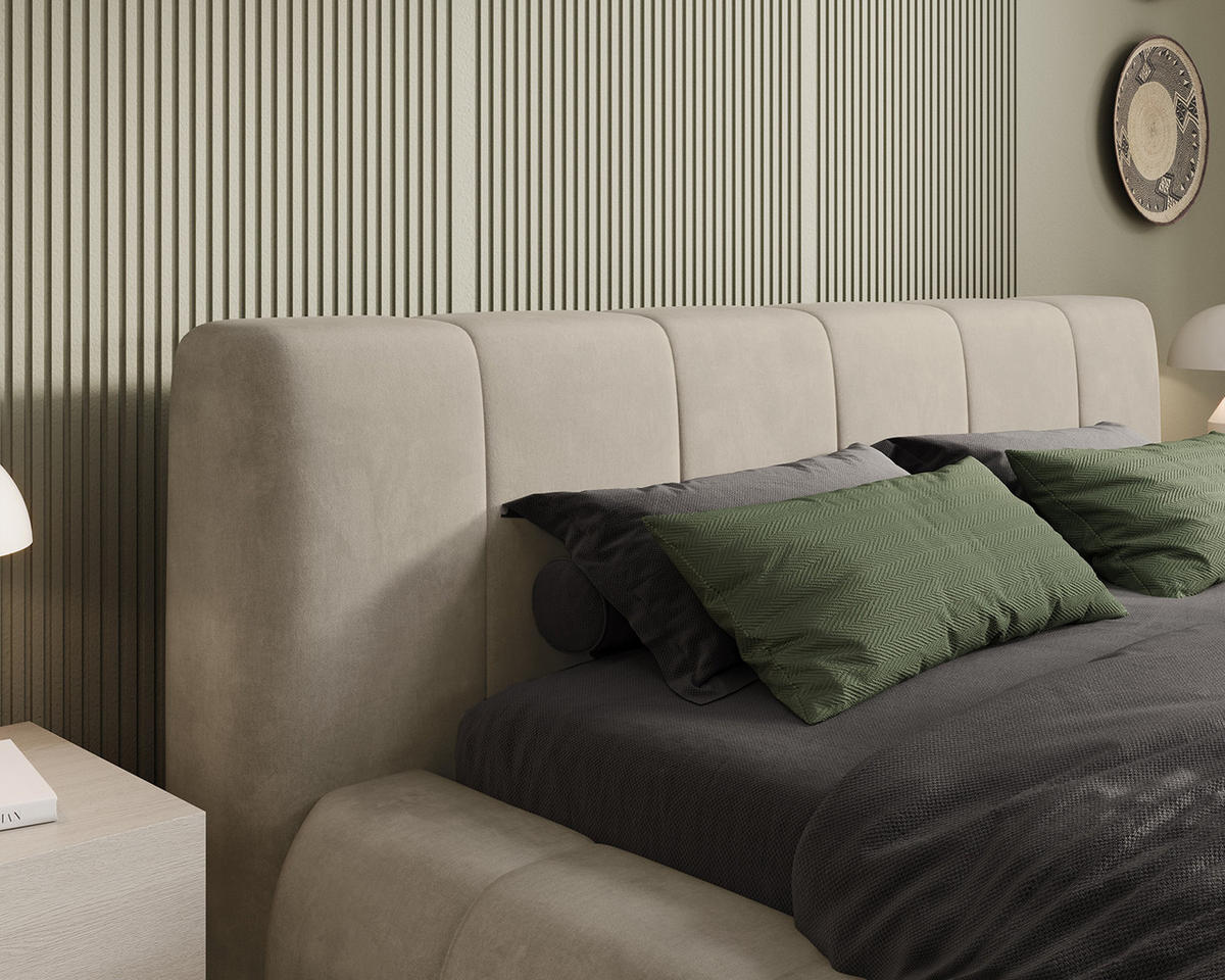 POLSTERBETT AVILLA 180x200 cm, Beige - Beige, Textil (200/180cm) - Fedve