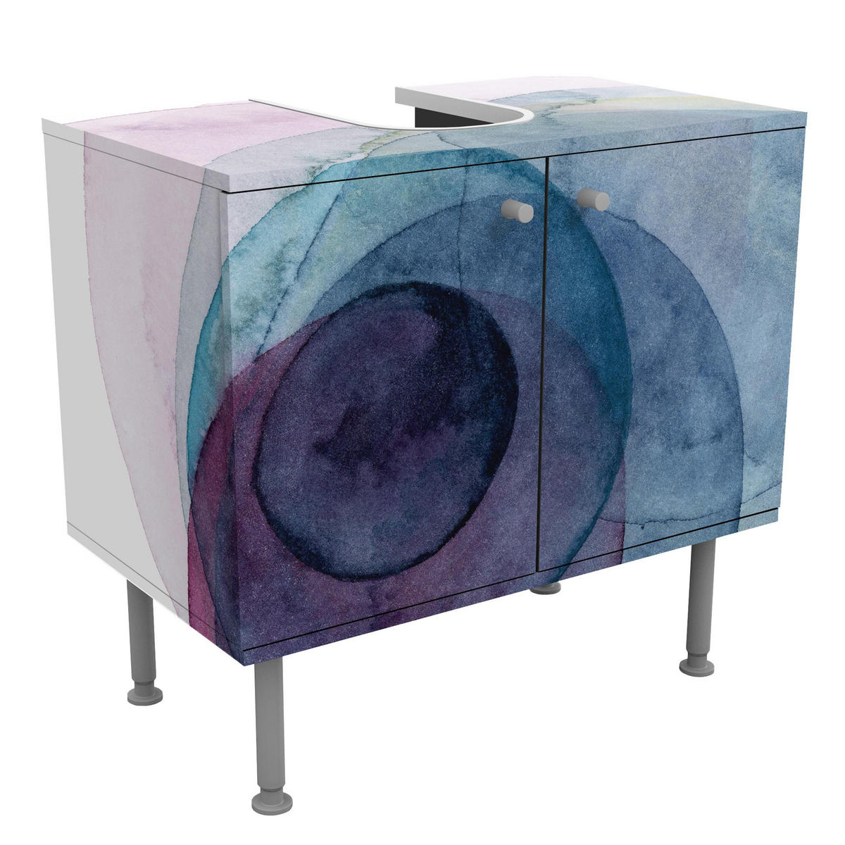 WASCHBECKENUNTERSCHRANK Urknall - lila 60/55/35 cm - Violett, Holzwerkstoff (60/55/35cm) - Bilderwelten