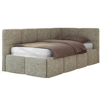 JUGENDBETT ARVO 90/200 - Grau Strukture - Multipocket-Matratze - Rechts Seite - Grau, Textil (90/200cm) - MKS