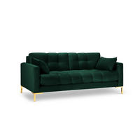 SOFA Mamaia aus Samt flaschengrün 2 Sitzplätze - Grün, Textil (92/75/152cm) - Micadoni