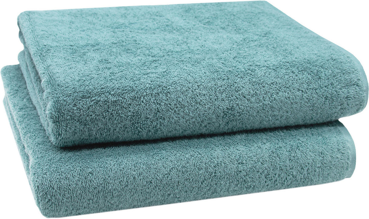BADETUCH, 2er-Set, 100x150 cm, 100% Baumwolle, Blau - Petrol, Textil (100/150cm) - Zollner