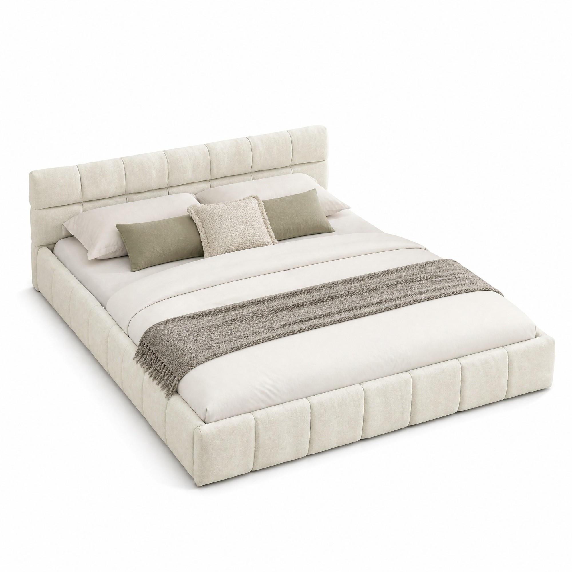 ČALOUNĚNÁ POSTEL 140/200 cm v béžové barvě z chenillu - béžová, kov/kompozitní dřevo (140/200cm) - CHICFURN