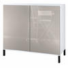 KOMMODE Skadu Sandgrau Hochglanz - Sandfarben, Holzwerkstoff (92.5/83.5/35cm) - Vladon