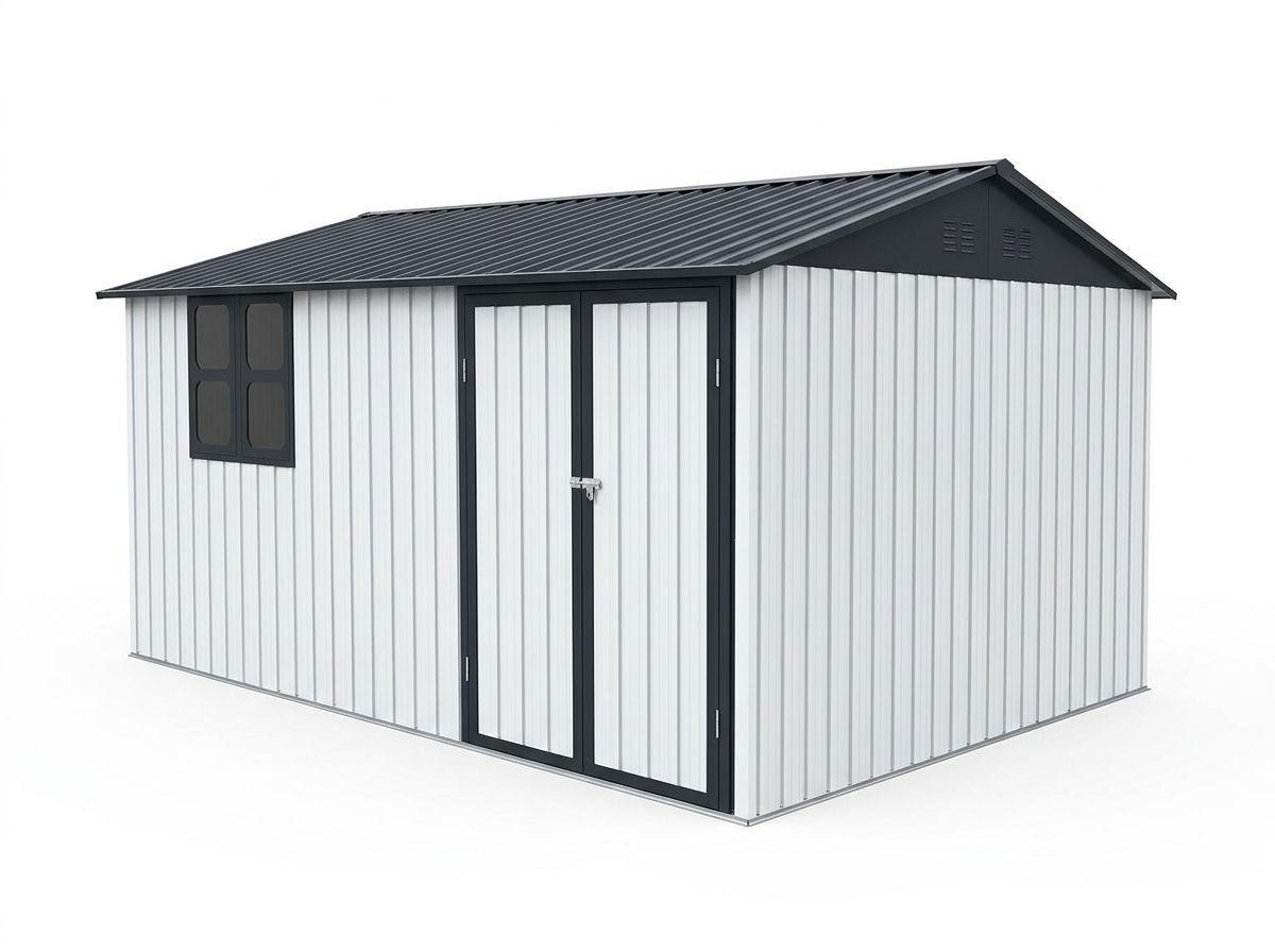 GERÄTEHAUS 213/130/185 cm Braun mit Schiebetüren und Fundamente - Braun, Metall (130/185/213cm) - Oxeza