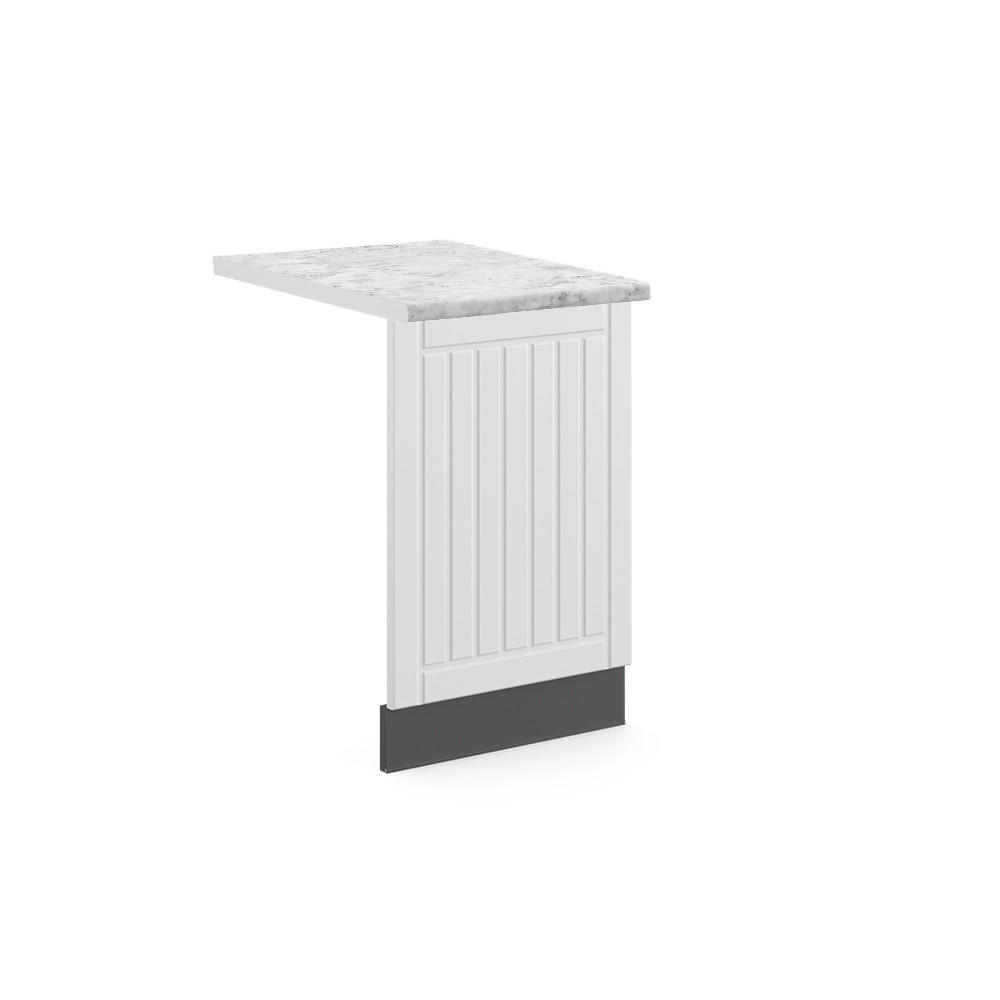 FRONTBLENDE Fame-Line Weiß Landhaus 45 cm, AP Marmor - Anthrazit/Creme, Holzwerkstoff (45/67.4/1.6cm) - Vicco