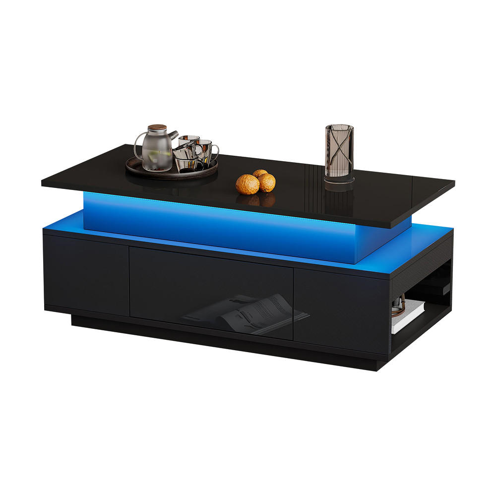 FLIEKS KONFERENČNÍSTOLEK 96x45cm Černý Lesklý Zvedací LED