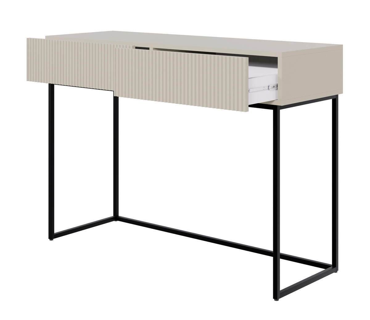 KONSOLENTISCH Veldio Graubeige mit schwarzen Beinen 110 cm - Greige/Schwarz, Holzwerkstoff/Metall (110/79/40cm) - Selsey