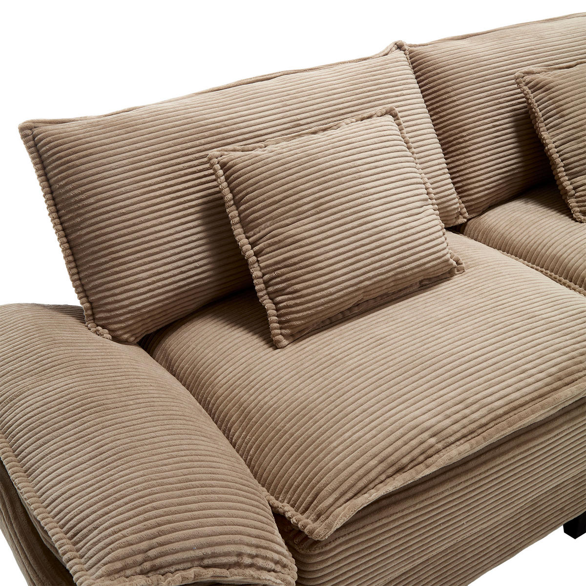 SOFA 2-Sitzer 224/81/81 cm Khaki - Taupe, Textil (81/81/224cm)