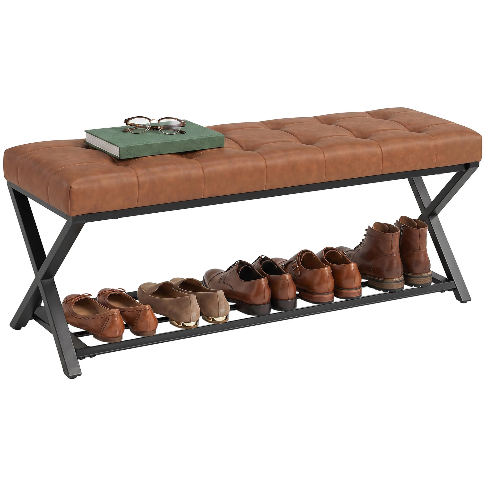 SCHUHBANK Braun 112/37/47 cm - Braun, Metall (112/47/37cm) - PANGIVO